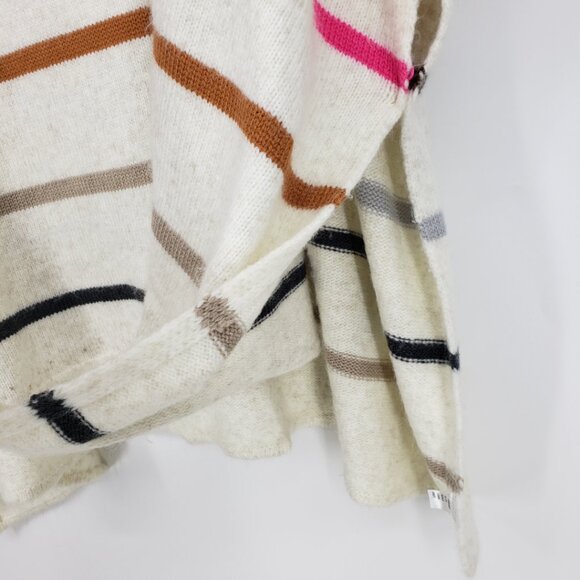 3/$25 LOFT Striped Turtleneck Poncho Sweater XS / S Women's Pullover Cream Pink - Picture 6 of 7